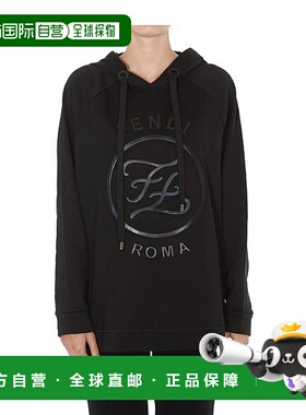 香港直邮Fendi 黑色FF Karligraphy压花连帽卫衣 FAF105AA4H长袖