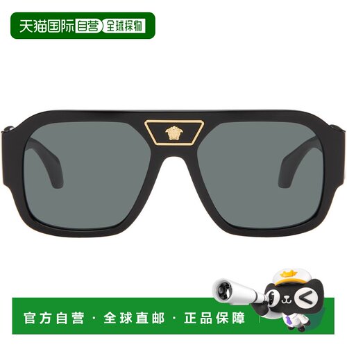 1h可退 香港直邮versace 范思哲 男士 黑色 Medusa 太阳镜 0VE450