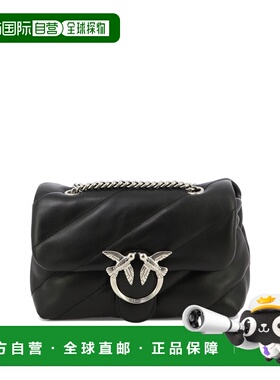 1h可退 香港直邮Pinko 品高 女士 黑色皮革斜挎包 100039A0F2Z99O