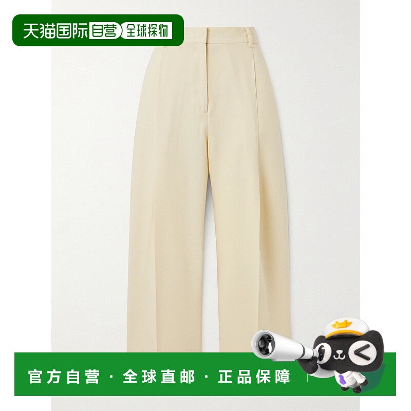 香港直邮TOTÊME 女士 褶裥绉纱阔腿裤 251WRB0254FB0335BUTTER092