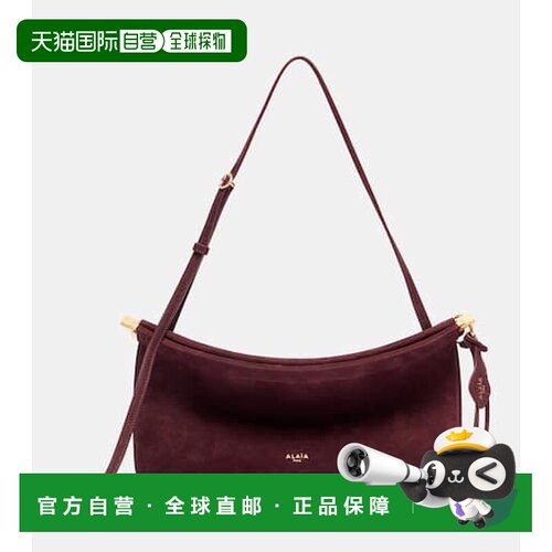 1h可退 香港直邮Alaia 女士 Le Click 中号绒面革肩包 red红色 舒