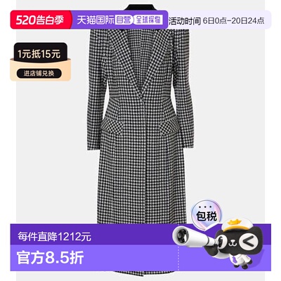 香港直邮NORMA KAMALI 诺玛 卡玛丽 女士 千鸟格格子时尚西装大衣