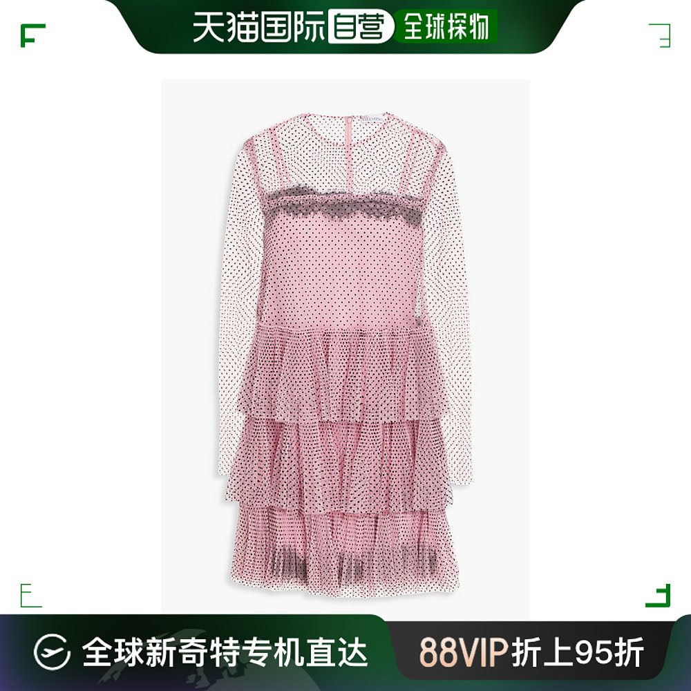 香港直邮Red Valentino 女士层叠植绒波尔卡圆点薄纱迷你连衣裙 女装/女士精品 连衣裙 原图主图