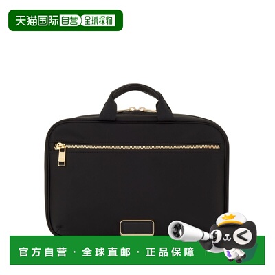 自营欧洲直邮Tumi途明 Voyageur女士黑色/金色尼龙拉链开合手拿包