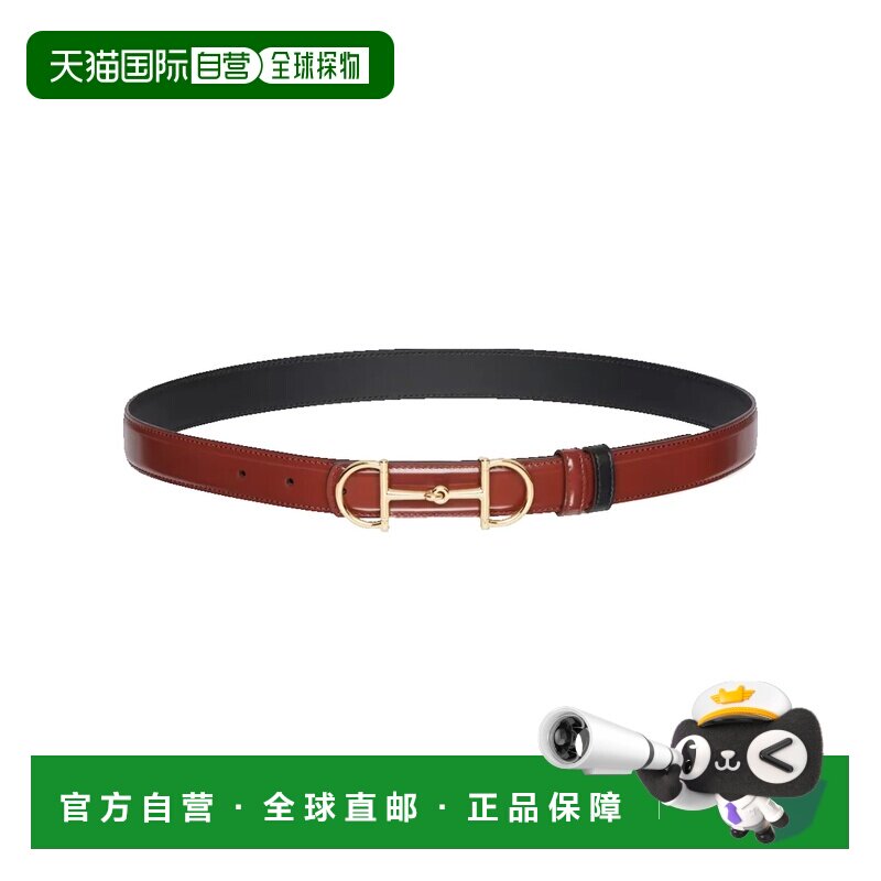 1h可退香港直邮Gucci 古驰 女士 W25 棕色皮革腰带皮带 A001V4AAG