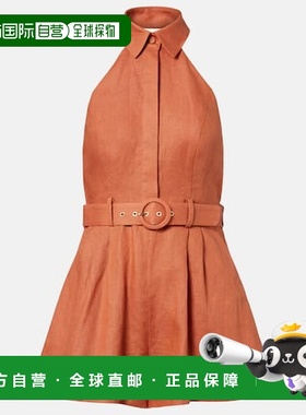 1h可退 香港直邮ZIMMERMANN 女士 Awaken 束带亚麻连身裤