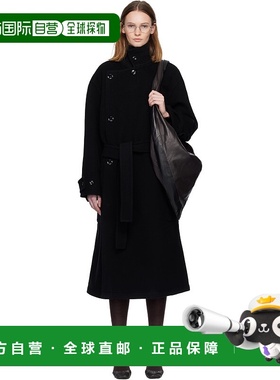 香港直邮Lemaire 女士 黑色 Wrap 大衣呢大衣 CO1037LF1116