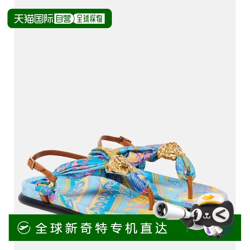 1h可退 香港直邮Versace 范思哲 女士 La Medusa 印花人字拖