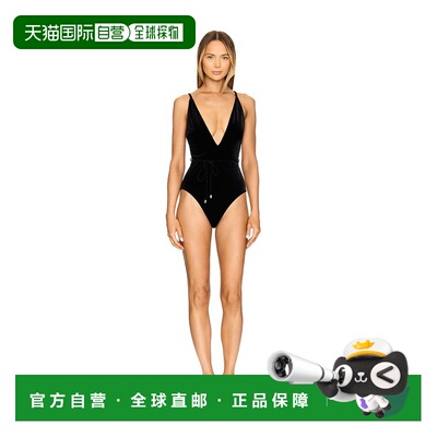 1h可退 香港直邮ZIMMERMANN 女士 Tallow 天鹅绒深V连身连体泳衣