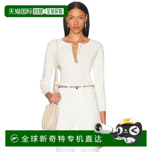 女士 1h可退 香港直郵Chloe 蔻依 CH25UJH14針織 灰白色亨利衫