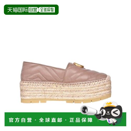 自营1h可退 Gucci GG草编厚底鞋 551884KO00古驰女鞋一脚蹬松糕鞋