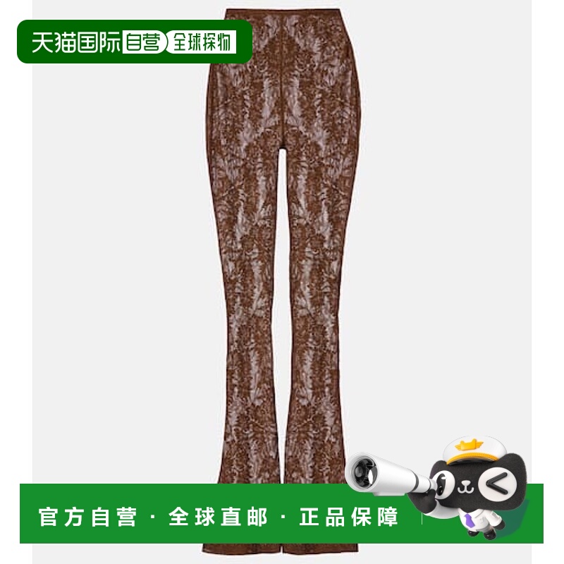 香港直邮NORMA KAMALI 诺玛 卡玛丽 女士 高腰蕾丝喇叭长裤