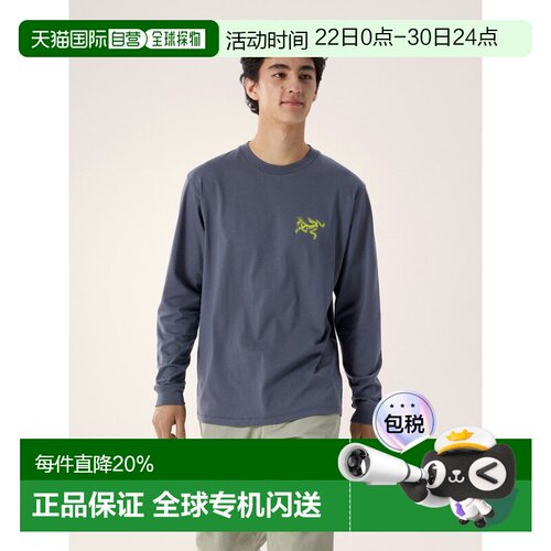 欧洲直邮Arc'teryx 始祖鸟 KRAGG SL棉质鸟标拼贴长袖圆领衫 男装