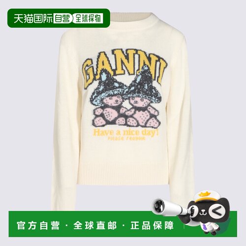 香港直邮GANNI 甘尼 女士 毛线衫 A1150051135 white白色 舒适时