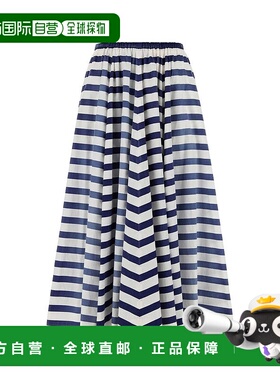 香港直邮Prada 普拉达 女士 条纹中长半身裙 P108WSOOO16U7