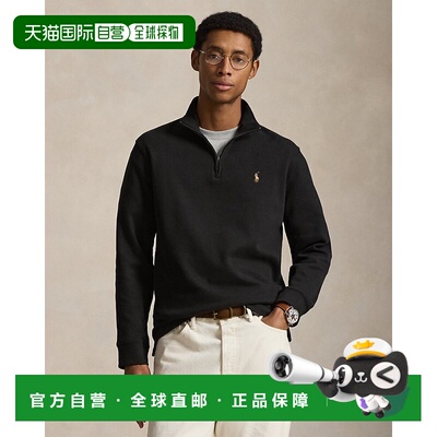 自营欧洲直邮Ralph Lauren拉夫劳伦 Estate男士黑色棉质半拉链毛