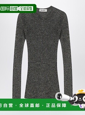 香港直邮Miu Miu 缪缪 女士 灰色长袖卢勒克斯衬衫 MML00YOOO176W