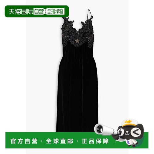 1h可退 香港直邮ZIMMERMANN 女士 嵌花薄纱边天鹅绒中长连衣裙 83