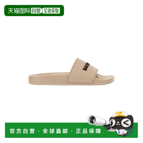 自营欧洲直邮Balenciaga巴黎世家 Pool女士米色聚氨酯logo标识凉