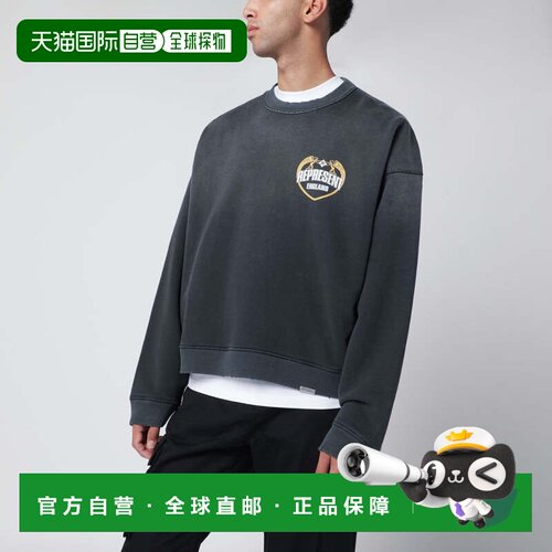 1h可退 香港直邮Represent 男士 Washed-effect 黑色棉质运动衫 M