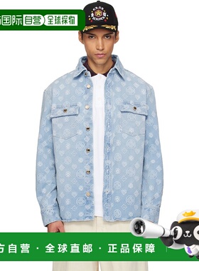 1h可退 香港直邮Casablanca 男士 蓝色花押字牛仔夹克 MAW25SH189