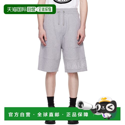 香港直邮Balmain 徽标抽绳短裤 AH1OA110BC22休闲裤