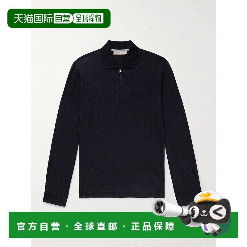 1h可退 Canali 康钠丽 男士 羊毛半拉链Polo衫 MJ02338T0男装上衣