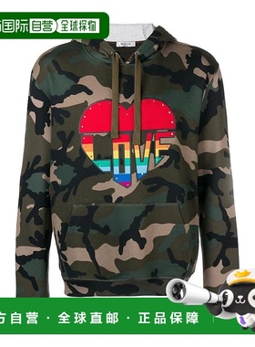 【99新未使用】香港直邮Valentino Love迷彩全棉连帽衫 QV3MF11L3