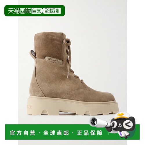1h可退 美国直邮Moncler 盟可睐 女士 Aurea 拼接绒面革短靴 L14F