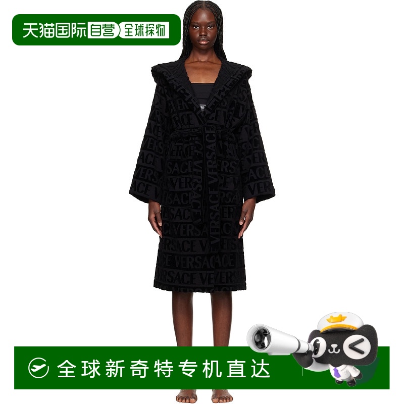 1小时内可退 香港直邮Versace 范思哲 女士 黑色 Allover 浴袍 10