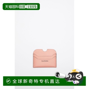 Studios 欧洲直邮Acne FW25女士粉色小牛皮卡夹钱包