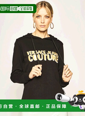 香港直邮Versace 黑色印花卫衣 B6HVB71K30328899连帽范思哲