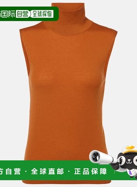 1h可退 香港直邮Loro Piana 诺悠翩雅 女士 羊绒上衣 orange橙色