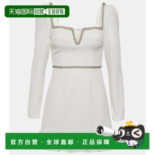 香港直邮Self 水晶装 Portrait crêpe 饰迷你连衣裙 女士 1h可退