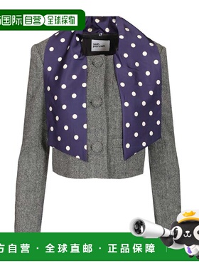 1h可退 香港直邮Self-Portrait 女士 灰色人字纹围巾领夹克 RS260