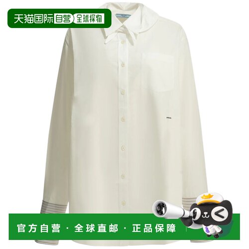香港直邮PRADA 女士衬衫 P470JR6283F0009 AW2026 白色 CAMICIA