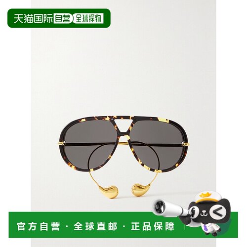 香港直邮Bottega Veneta 葆蝶家 女士 棕色 Drop 飞行员太阳镜 BV