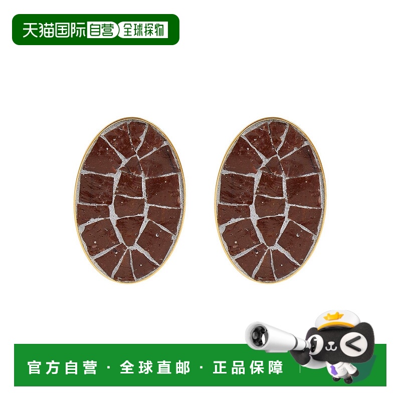 香港直邮Jil Sander 吉尔 桑达 女士 耳环 brown棕色 舒适时尚