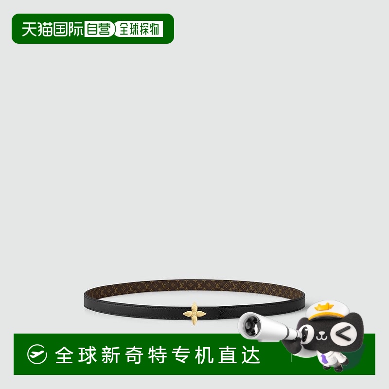 1h可退 欧洲直邮LOUIS VUITTON路易威登 女士黑色帆布皮革腰带时