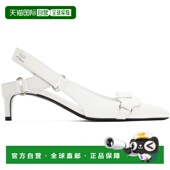 香港直邮Courreges Slingback 女士 1h可退 白色 Racer 中跟鞋