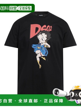 1h可退 香港直邮Dsquared2 二次方 男士 T恤 black黑色 舒适时尚