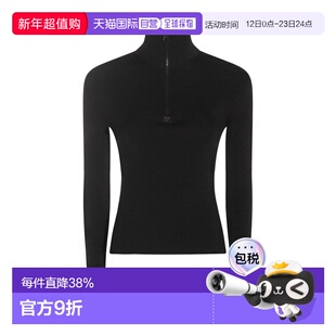 1h可退 香港直邮Courreges 女士 黑色羊毛针织衫 325MPU247TFI007