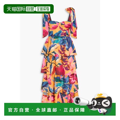 香港直邮FARM RIO 女士 层叠印花罗缎中长连衣裙 314752PAINTEDFL