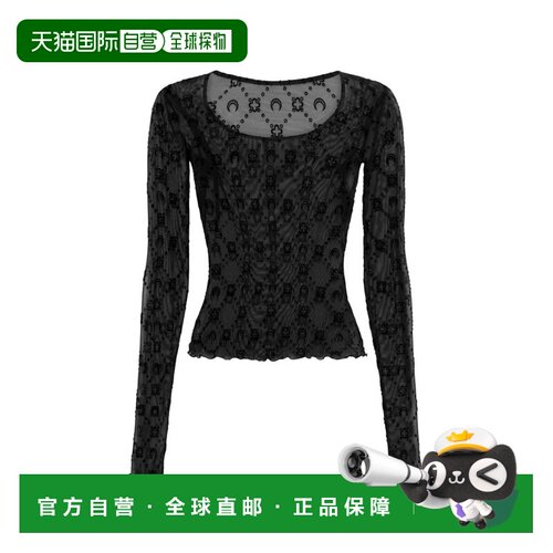 1h可退 香港直邮MARINE SERRE 女士T恤 WTS018ACJER0005BK99BLACK