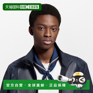 自营1h可退 欧洲直邮LV路易威登 Blason男士藏青色真丝动物图案方