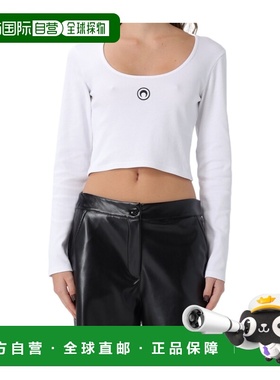 香港直邮Marine Serre 徽标上衣女装T恤 WTT033ACJER0011WH