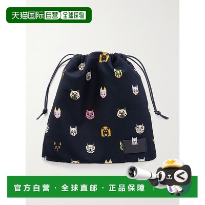 香港直邮LOEWE 罗意威 男士 + Louis Wain 皮革饰边印花斜纹布抽