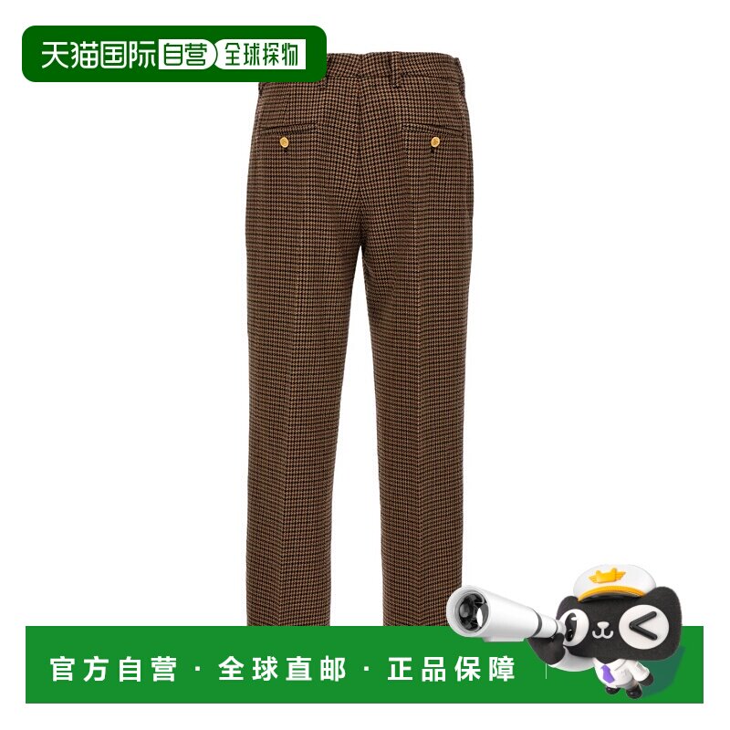 【99新未使用】香港直邮Prada 千鸟格长裤 P229HG13GO直筒裤