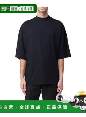 Jil Sander 深蓝色徽标短袖百搭T恤 J21GC0005J45084圆领夏季