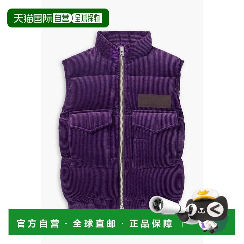香港直邮Sacai 男士 嵌花绗缝棉质灯芯绒羽绒马甲 2403488M476
